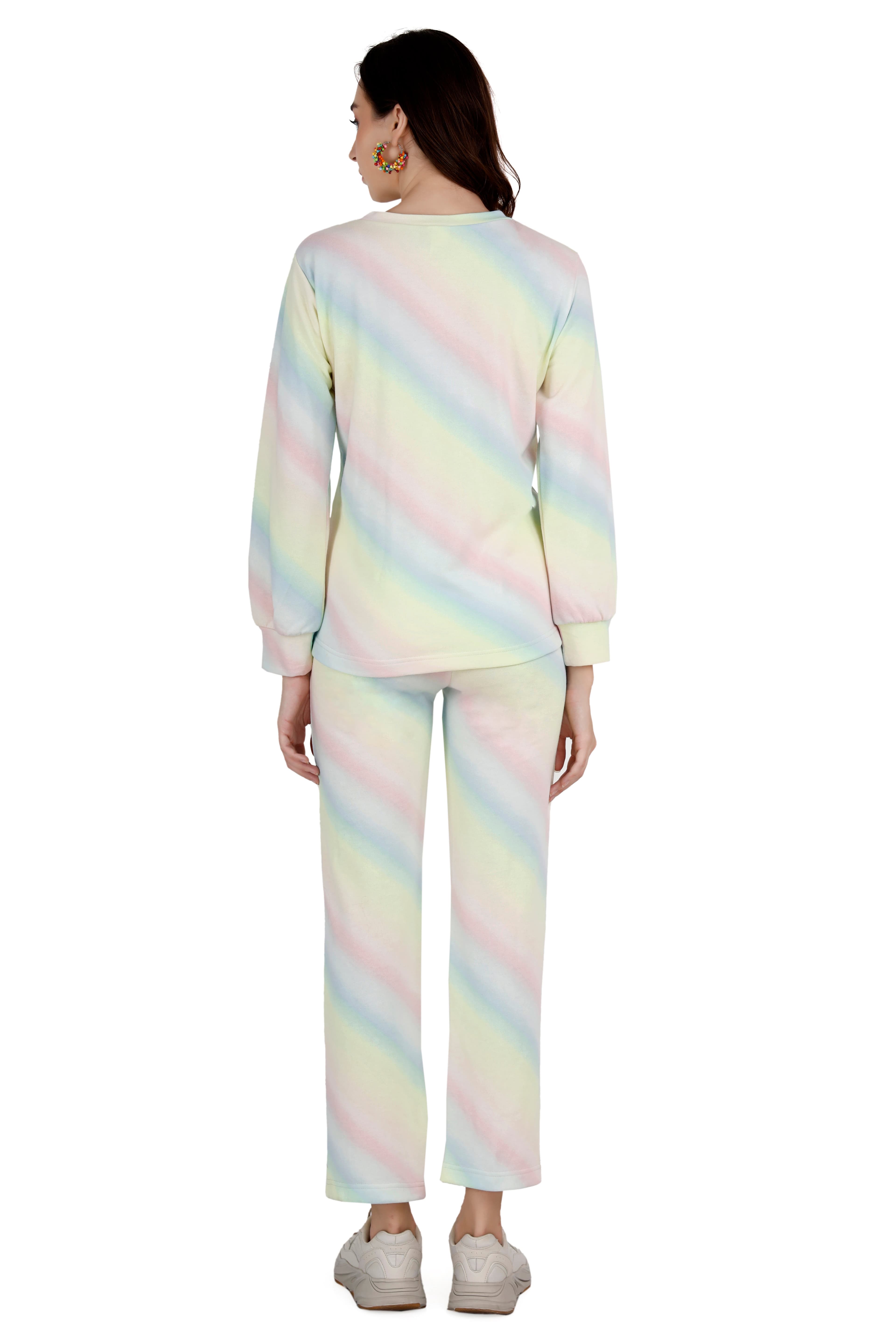Women's Multi-Colored Rainbow Coord Set
